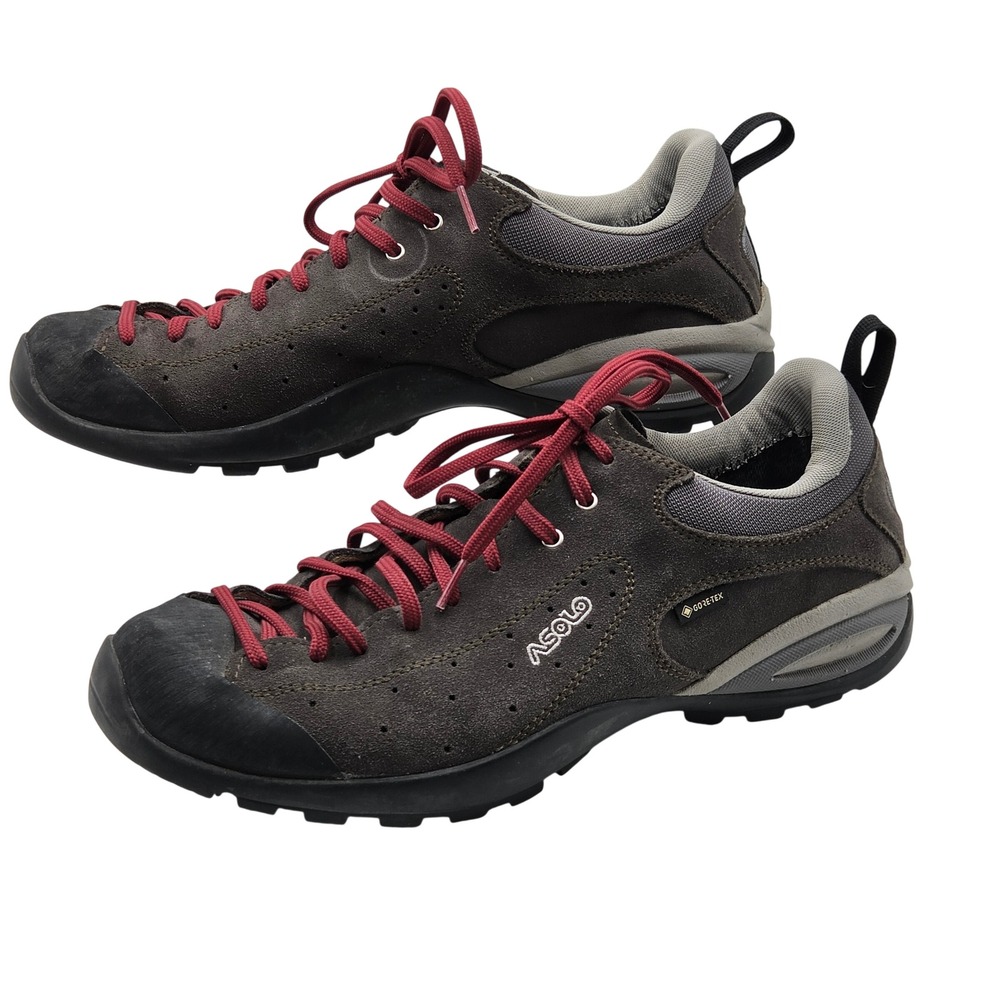 Asolo Hiking Shoes Mens 10 US 43.6 EU Waterproof Vibram Suede Brown Red